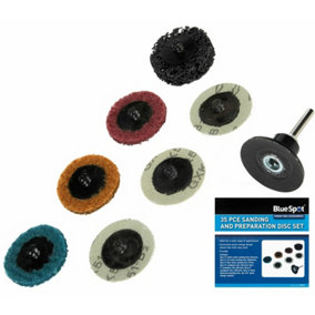 BlueSpot Sanding Pads Set Type R Roll Lock Roloc Discs 2" 50mm Fits Power Drill