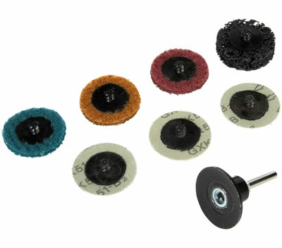 BlueSpot Sanding Pads Set Type R Roll Lock Roloc Discs 2" 50mm Fits Power Drill - 3