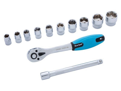 BlueSpot Tools 01502 Socket Set of 12 Metric 3/8in Drive B/S01502