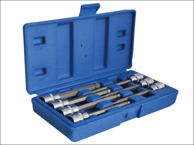 BlueSpot Tools 01510 3/8in Drive Extra Long Hex Ball Socket Bit Set, 7 Piece B/S01510