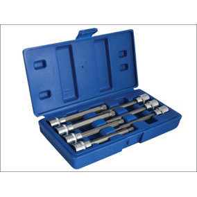 BlueSpot Tools 01512 3/8in Drive Extra Long Spline Socket Bit Set, 7 Piece B/S01512