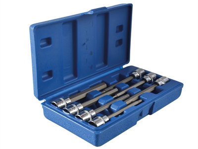 BlueSpot Tools 01516 Extra Long 3/8in Square Drive Hex Bit Sockets 7Piece B/S01516