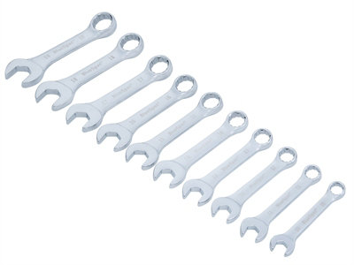 BlueSpot Tools 04110 Stubby Combination Spanner Set, 10 Piece B/S04110