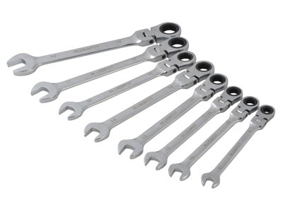 BlueSpot Tools 04300 Flexible Head Ratchet Set, 8 Piece B/S04300