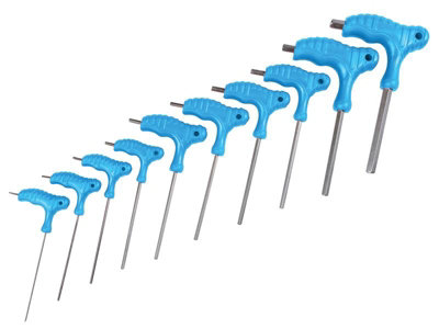 BlueSpot Tools 12185 Metric T-Handle Hex Key Set, 10 Piece (2-10mm) B/S12185