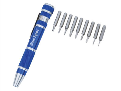 BlueSpot Tools 12610 9-in-1 Screwdriver Bit Set B/S12610