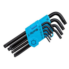 BlueSpot Tools 15305 Long Arm Ball End TORX Key Set of 9 (TX10-TX50) B/S15305