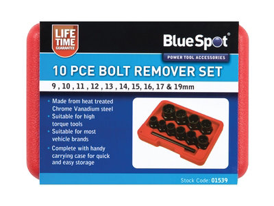BlueSpot Tools 1539 Bolt Remover Set 9-19mm 10 Piece B/S1539 - 6