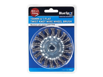 BlueSpot Tools 19217 Flat Twist Knot Wire Wheel 100mm M14 X 2 B/S19217