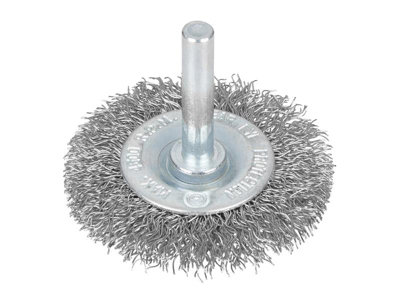BlueSpot Tools 19221 Flat Steel Wire Wheel Brush 50mm x 6mm Arbor B/S19221