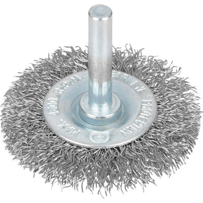BlueSpot Tools 19221 Flat Steel Wire Wheel Brush 50mm x 6mm Arbor B/S19221 - 3