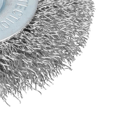 BlueSpot Tools 19222 Flat Steel Wire Wheel Brush 75mm x 6mm Arbor B/S19222 - 4