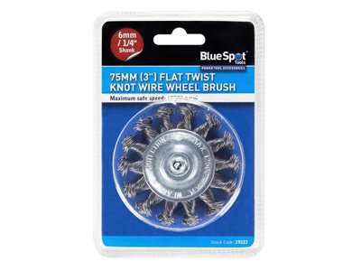 BlueSpot Tools 19223 Flat Twist Knot Wire Wheel 75mm B/S19223