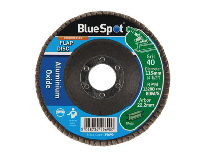 BlueSpot Tools 19690 Sanding Flap Disc 115mm 40 Grit B/S19690