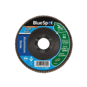 BlueSpot Tools 19690 Sanding Flap Disc 115mm 40 Grit B/S19690