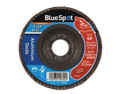 BlueSpot Tools 19692 Sanding Flap Disc 115mm 60 Grit B/S19692