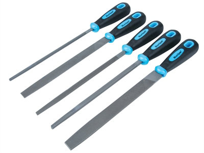 BlueSpot Tools 22654 Soft Grip Handled File Set, 5 Piece B/S22654