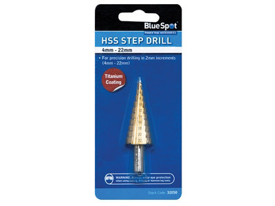 BlueSpot Tools 32050 HSS Step Drill 4-22mm B/S32050