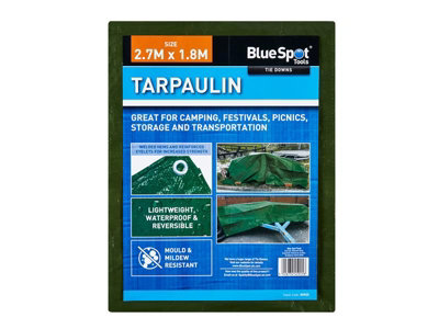 BlueSpot Tools 45925 Green Tarpaulin 2.7 x 1.8m B/S45925