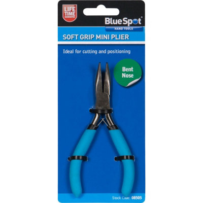 BlueSpot Tools 8505 Soft Grip Mini Bent Nose Pliers B/S8505