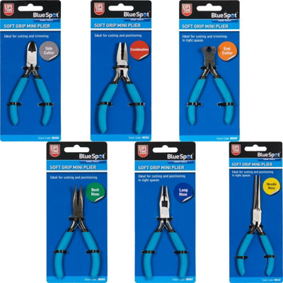 BlueSpot Tools 8505 Soft Grip Mini Bent Nose Pliers B/S8505