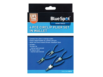 BlueSpot Tools 8702 Circlip Pliers Set, 4 Piece B/S8702