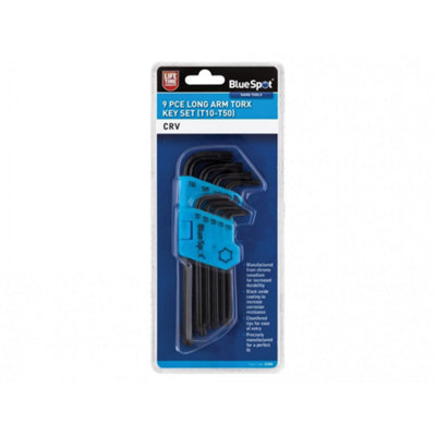 Bluespot Tools Long Arm Torx Key Set Of 9 (tx10-tx50) Multi Colour (One ...