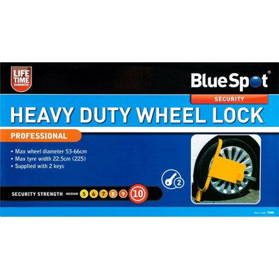 BlueSpot Wheel Security Clamp Lock Adjustable Car Van Caravan Trailer With Keys