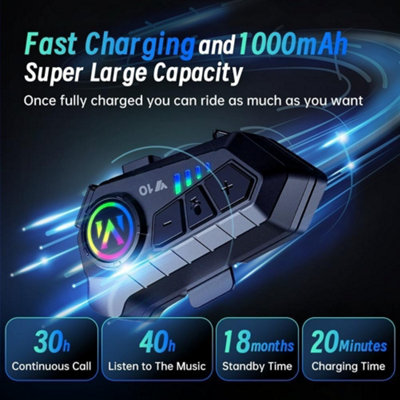 Greatzer Motorcycle Helmet Bluetooth 5.3 Headset Pair CVC & DSP - Foto 10