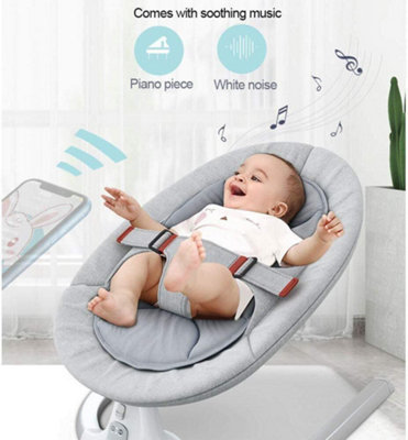 Bluetooth Electric Baby Rocker Swing Infant Bouncer Chair Music Gray DIY at B Q