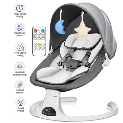 Bluetooth Electric Baby Swing Infant Music Cradle Bouncer Chair Rocker ...