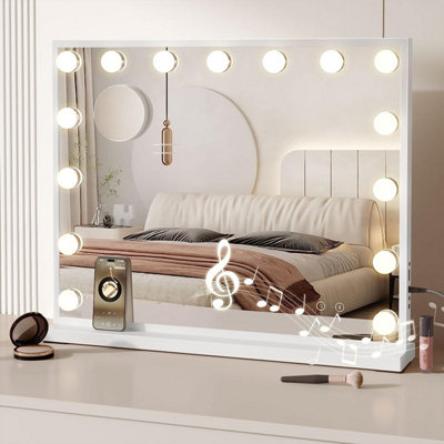 Led vanity deals mirror with bluetooth