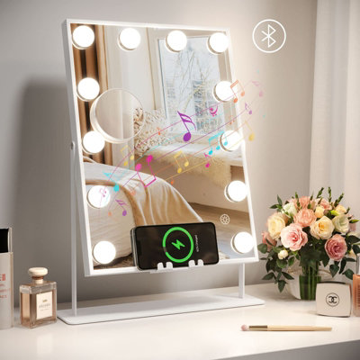 Vanity Mirror with Lights, Luxury Hollywood Mirror Includes Bluetooth