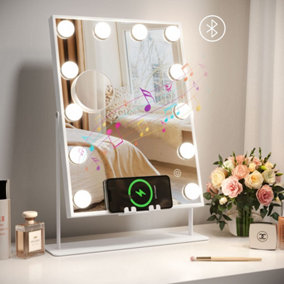 Bluetooth Hollywood Vanity Mirror with Wireless Charging