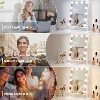 Bluetooth Hollywood Vanity Mirror with Wireless Charging - 3