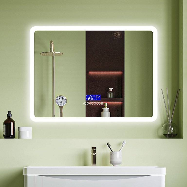 Bluetooth LED Bathroom Mirror with Dimmable 3 Colour, 3x Magnifying ...