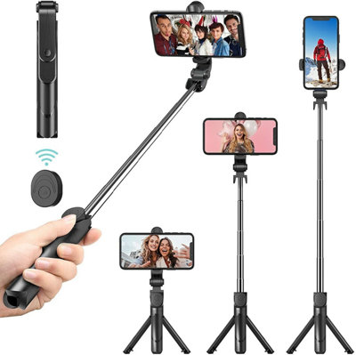 Bluetooth Selfie Tripod Telescopic Stick Remote Monopod Extendable ...