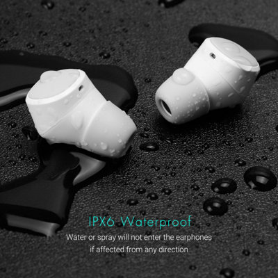 Bluetooth Wireless Earbuds with Mic, Charging Case, DSP Noise Cancelling, 25h Battery, 4 Sizes of Silicone Cover - August EP800W