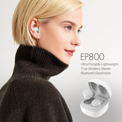 Bluetooth Wireless Earbuds with Mic, Charging Case, DSP Noise Cancelling, 25h Battery, 4 Sizes of Silicone Cover - August EP800W