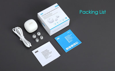 Bluetooth Wireless Earbuds with Mic, Charging Case, DSP Noise Cancelling, 25h Battery, 4 Sizes of Silicone Cover - August EP800W