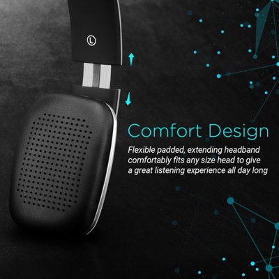 Bluetooth Wireless Rechargeable On Ear Headphones with Mic, NFC, Low Latency, Ultra Lightweight - August EP636W