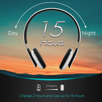 Bluetooth Wireless Rechargeable On Ear Headphones with Mic, NFC, Low Latency, Ultra Lightweight - August EP636W