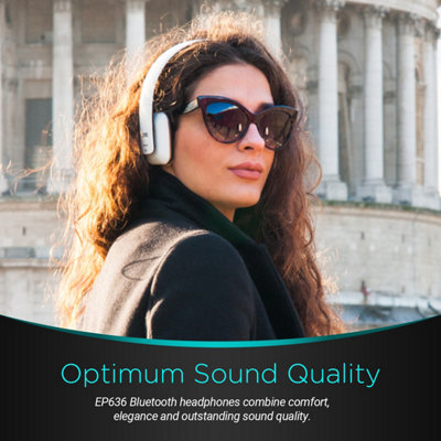 Bluetooth Wireless Rechargeable On Ear Headphones with Mic, NFC, Low Latency, Ultra Lightweight - August EP636W