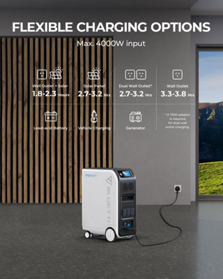 BLUETTI 5100Wh Power Station EP500pro Home Emergency Power Backup System Heat - 5