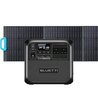 BLUETTI AC180 Portable Power station 1152Wh 1800W +1PCS 200W Solar Panel for Home& Outdoor Power