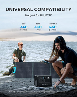 BLUETTI AC200P 2000W solar generator with 2 pieces 200W solar panel - 8