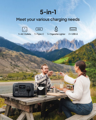 BLUETTI AC2A Portable Power Station 300W 204Wh LiFePO4 Battery Solar Generator for Outdoor Camping - 3