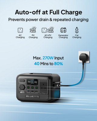 BLUETTI AC2A Portable Power Station 300W 204Wh LiFePO4 Battery Solar Generator for Outdoor Camping - 4