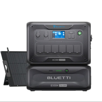 BLUETTI AC300 + B300K 200W Solar Panel Home Battery Backup 3000W 2764.8Wh 200W Solar