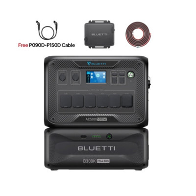 BLUETTI AC500+B300K+Charger 1+DC Input Cables Free P090D-P150D